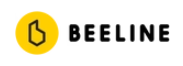 Beeline logo, a b within a yellow circle with Beeline written in black text next to it